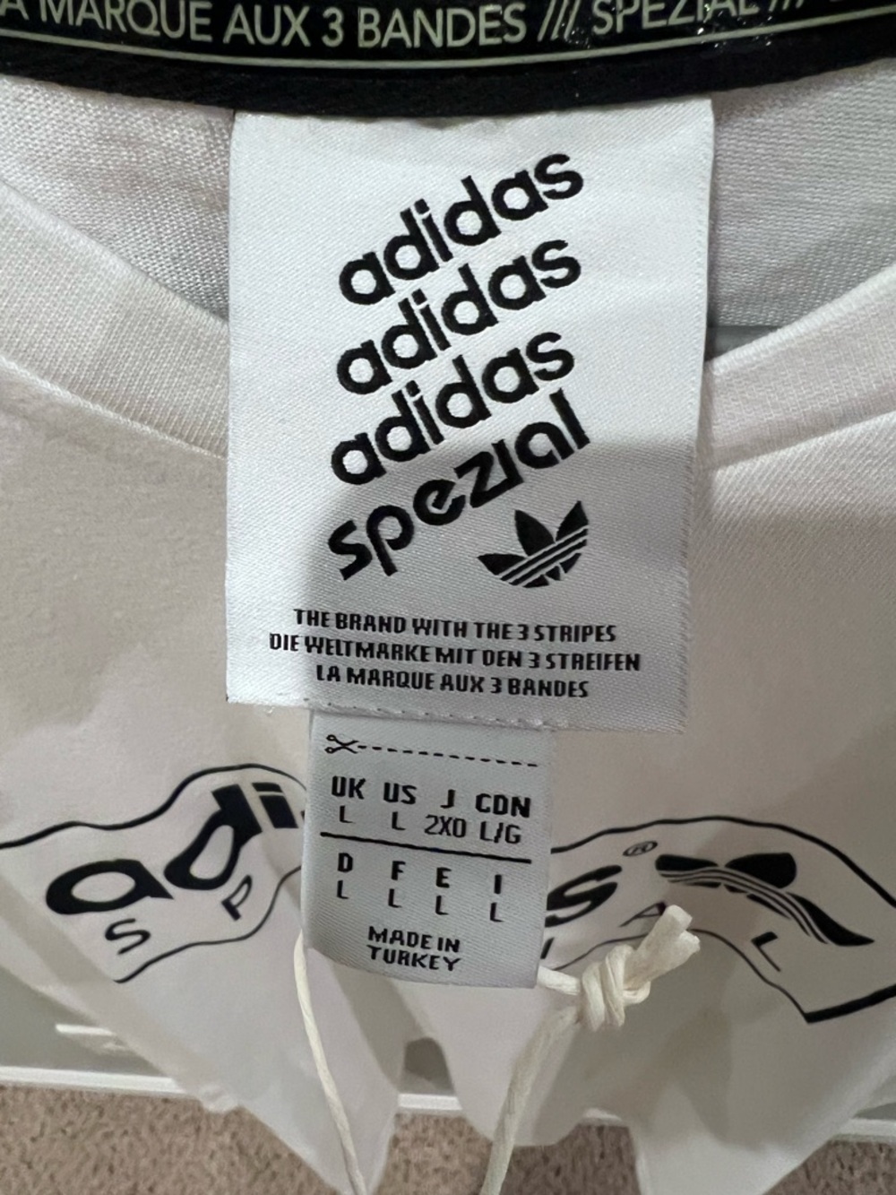 Adidas Original Tee Spzl Logo Casual Sports Short Sleeve White Men’s Large - Picture 4 of 8